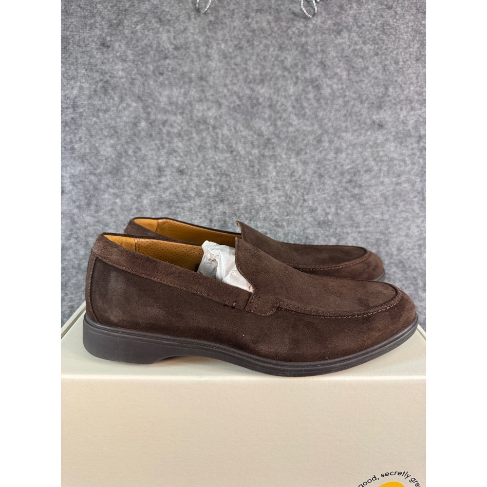 NWB Amberjack Loafer Grizzly Brown Suede Slip On Dress Shoes Mens 8.5